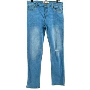 Levi’s 502 Regular Taper Boy’s Straight Leg Distressed Light Wash Denim Jeans 20